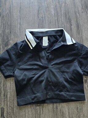 PINK Victoria's Secret Polo Crop Collared Top S